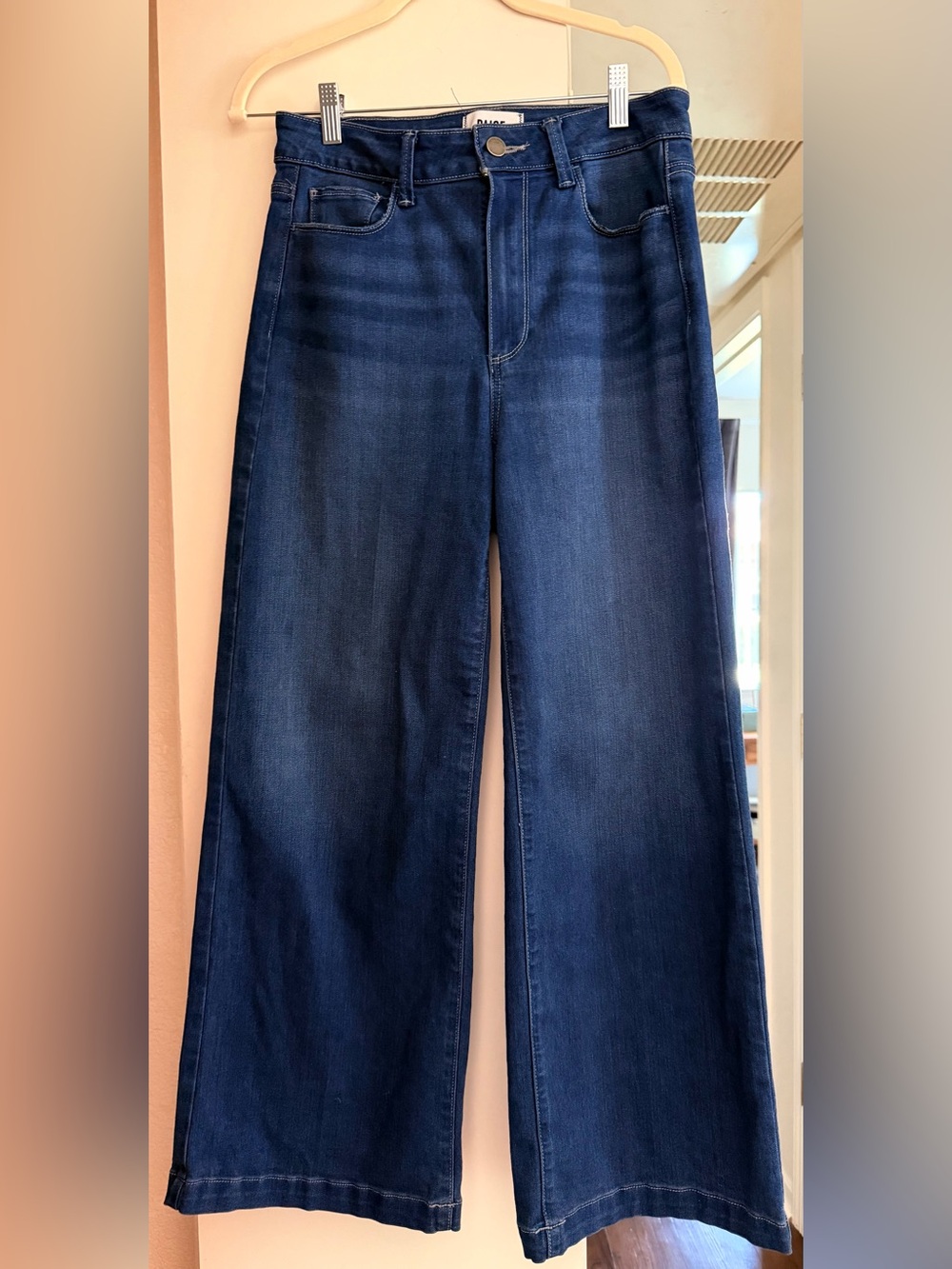 PAIGE Dark Blue Wide Leg Jeans